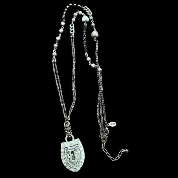 Vintage AEO Necklace Lot of 3 Signed Boho Charms Mixed Metals Multi Strand Long - Picture 3 of 5